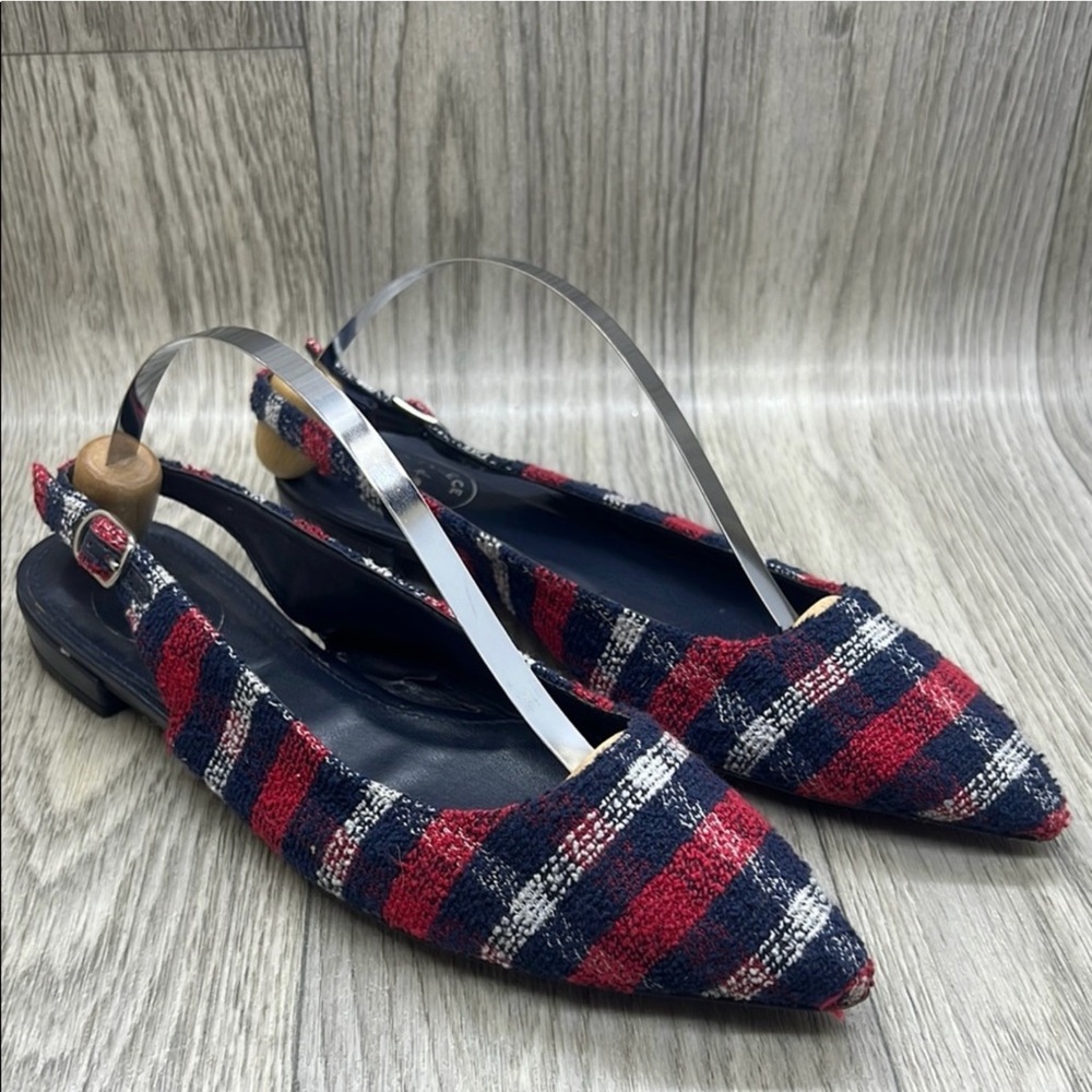 Plaid Slingback Flats